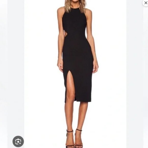 Elizabeth and James Dresses & Skirts - Elizabeth and James Giulia Black Midi Bodycon Cut Out Dress Size 4 #2174